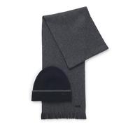 BOSS Set aus geripptem Hut und gestreiftem Schal - Style Fortuno_SET, 50569472 Dunkelblau ONESI