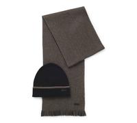 BOSS Set aus geripptem Hut und gestreiftem Schal - Style Fortuno_SET, 50569472 Schwarz ONESI