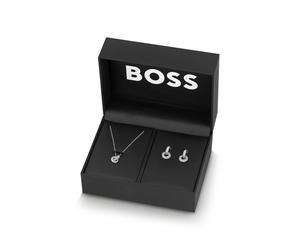 BOSS Set aus Halskette und Ohrringen in Geschenkbox - Style LIVE PRECIOUS GIFTSET, HB1570198 Silberfarben ONESI