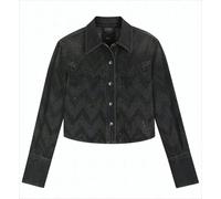 Boss - Short Black Denim Jacket With Crystal Embellishmen - Größe S - weiß