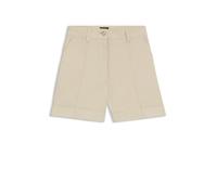 Shorts BOSS ORANGE "Tanessa Premium Damenmode", Damen, Gr. 40, N-Gr, open beige 287, Web, Obermaterial: 98% Baumwolle, 2% Elasthan, unifarben, gerade kurz, Hosen Shorts, mit umgeschlagenem Saum, Baumw