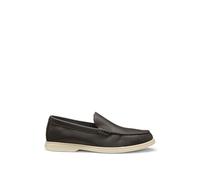 BOSS Mokassins aus gewalktem Leder mit Logo-Detail - Style Sienne_Mocc_tbsf, 50536173 Dunkelbraun 46