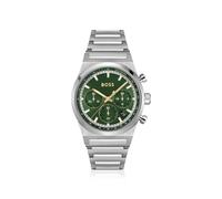 BOSS Silberfarbener Chronograph aus Edelstahl mit grünem Zifferblatt - Style CANDOR CHRONO, 58244865 Silberfarben ONESI