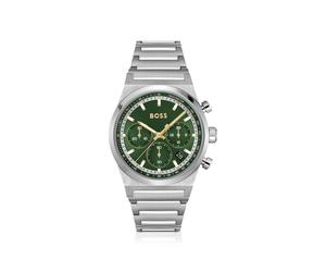 BOSS Silberfarbener Chronograph aus Edelstahl mit grünem Zifferblatt - Style CANDOR CHRONO, 58244865 Silberfarben ONESI