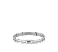 BOSS Silberfarbenes Armband mit Streifen-Muster und Logo-Schließe - Style BROOKS, HB1580803 Silberfarben ONESI