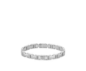 BOSS Silberfarbenes H-Gliederarmband mit Logo-Schließe - Style NOLAN, HB1580792 Silberfarben ONESI