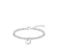 BOSS Silver-tone beaded bracelet with heart charm - Style HONEY HEART BEADS, HB1580642 Silberfarben ONESI