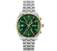 Chronograph BOSS "SKYTRAVELLER" Armbanduhren silberfarben Herren (67155104-0) silberfarben