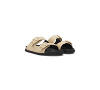 BOSS Slides aus Bast mit Schnallenriemen - Style Freyah_Slide_RFBK, 50542333 Beige 37
