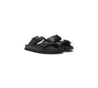 BOSS Slides aus Leder mit zwei Schnallenriemen - Style Freyah_Slide_VCBK, 50542329 Schwarz 36