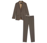 BOSS Slim-Fit Anzug aus fein gemusterter Schurwolle - Style H-Houston-2Pcs-252, 50546097 Braun 50