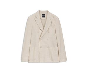 BOSS Slim-Fit Blazer aus gestreiftem Leinen-Mix mit Baumwolle - Style C-Hanry-J-DB-262, 50561938 Hellbeige 50