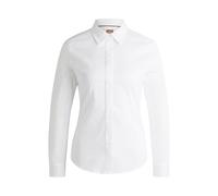 BOSS Slim-Fit Bluse aus Baumwoll-Mix mit Popeline-Struktur - Style Beamara, 50490772 Weiß 42