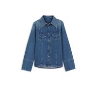 BOSS Slim-Fit Bluse aus festem Crosshatch-Denim - Style C_SLIM SHIRT, 50564434 Blau L