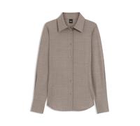BOSS Slim-Fit Bluse aus Flanell mit Wolle und Leinen - Style Bannel, 50568064 Hellbraun 34