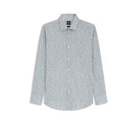 BOSS Slim-Fit Business-Hemd aus Stretch-Popeline - Style H-HANK-K-C1-261, 50567057 Grün gemustert 40