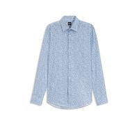 BOSS Slim-Fit Business-Hemd aus Stretch-Popeline - Style H-HANK-K-C1-261, 50567057 Hellblau gemustert 44