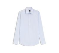 BOSS Slim-Fit Hemd aus Baumwoll-Mix mit Popeline-Struktur und Streifen-Dessin - Style P-HANK-K-261, 50561595 Hellblau 40