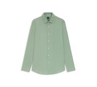 BOSS Slim-Fit Hemd aus elastischer Baumwoll-Popeline mit bügelleichtem Finish - Style H-HANK-kent-C1-214, 50469345 Hellgrün 45