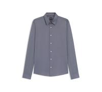 BOSS Herren P-ROAN-C1-233 Slim-Fit Hemd aus funktionalem Stretch-Gewebe mit Struktur Dunkelblau M