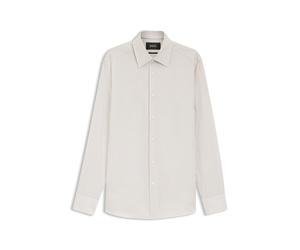 BOSS Slim-Fit Hemd aus in Italien gefertigter Baumwolle, Leinen und Seide - Style L-HAYS-KENT-C1-243, 50560306 Beige gestreift 42