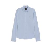 BOSS Slim-Fit Hemd aus meliertem Baumwoll-Jersey - Style Mysoft_2_M, 50519748 Blau L