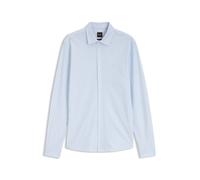 BOSS Slim-Fit Hemd aus meliertem Baumwoll-Jersey - Style Mysoft_2_M, 50519748 Hellblau gestreift L