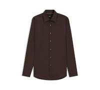 BOSS Slim-Fit Hemd aus Stretch-Baumwolle - Style H-HANK-kent-C1-214, 50469345 Dunkelbraun 42