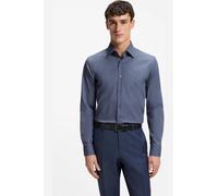 BOSS Slim Fit Businesshemd aus Baumwoll-Mix Modell 'H-HANK-KENT' in Jeansblau, Größe 44