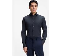 BOSS Slim Fit Hemd dunkelblau, Einfarbig