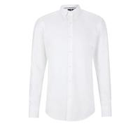 BOSS Slim Fit Businesshemd aus Uni Struktur in Weiss, Größe 44