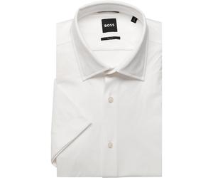 BOSS Slim Fit Jerseyhemd weiss, Einfarbig