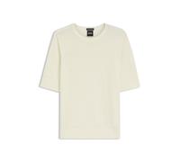 BOSS Slim-Fit Kurzarmpullover aus superfeiner Merinowolle - Style Farbella, 50544996 Hellgelb M