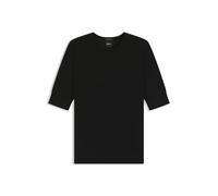 BOSS Slim-Fit Kurzarmpullover aus superfeiner Merinowolle - Style Farbella, 50544996 Schwarz XL