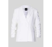 BOSS Slim Fit Kurzblazer aus Leinen-Viskose-Mix Modell 'JIA8' in Weiss, Größe 42