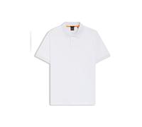 Poloshirt BOSS ORANGE "Passenger", Herren, Gr. XXL, weiß (100_weiß), Jersey, Obermaterial: 95% Baumwolle, 5% Elasthan, unifarben, Basic hüftbedeckend, hoch geschlossener Ausschnitt, eng Bündchen, Shir
