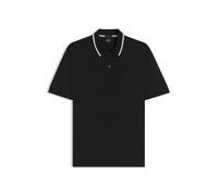 BOSS Slim-Fit Poloshirt aus Baumwolle mit gestreiftem Kragen - Style Penrose 38, 50469360 Schwarz 6XL
