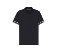 Poloshirt BOSS GREEN "Polo Zone", Herren, Gr. L, blau (dunkelblau402), Jersey, Obermaterial: 100% Baumwolle, unifarben, casual, slim fit hüftlang, Kurzarm Bündchen, Shirts, mit Piqué-Streifen und eine