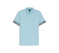BOSS Slim-Fit Poloshirt aus Baumwolle mit gestreiften Ärmelbündchen - Style Polo Zone, 50544448 Hellblau M