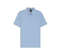 BOSS Slim-Fit Poloshirt aus elastischem Baumwoll-Piqué - Style Passertip, 50507699 Hellblau M