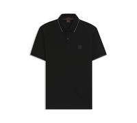 BOSS Slim-Fit Poloshirt aus elastischem Baumwoll-Piqué - Style Passertip, 50507699 Schwarz L