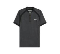 BOSS Slim-Fit Poloshirt aus Mesh-Jersey mit Reißverschluss am Kragen - Style PL_TOC Matchball, 50549498 Dunkelgrau S