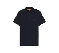 Poloshirt BOSS ORANGE "Passerzip Regular Fit Zipper", Herren, Gr. XL, blau (dunkelblau404), Jersey, Obermaterial: 95% Baumwolle, 5% Elasthan, unifarben, regular fit hüftlang, hoch geschlossener Aussch