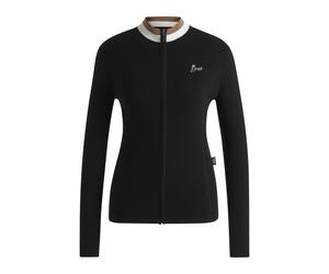 BOSS Slim-Fit Reitsport-Strickjacke mit Rippstruktur - Style ADELE KNITWEAR CARDIGAN, B6W1001 Schwarz L