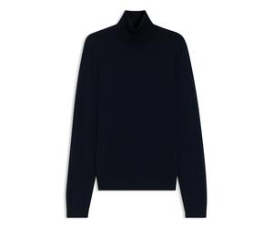 BOSS Slim-Fit Rollkragenpullover aus extrafeiner Merinowolle - Style Musso-P, 50468262 Dunkelblau M