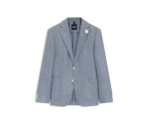 BOSS Slim-Fit Sakko aus gemustertem Leinen - Style C-Hanry-262, 50561895 Hellblau 52