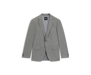 BOSS Slim-Fit Sakko aus gemusterter Stretch-Wolle - Style H-Huge-253, 50564106 Silber 52