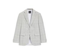 BOSS Slim-Fit Sakko aus kariertem Leinen und Schurwolle - Style H-Hutson-262, 50561880 Grau gemustert 52