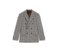 BOSS Slim-Fit Sakko aus kariertem Schurwoll-Mix mit Seide - Style L-Heston-DB-252, 50545382 Braun gemustert 54