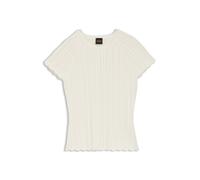 BOSS Slim-Fit Strickpullover mit Wellenstruktur - Style C_Fice, 50559805 Weiß S